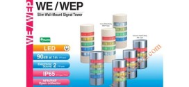 Đèn tháp cảnh báo Patlite hình bán nguyệt LED Φ90 còi 90dB nhấp nháy WE/WEP