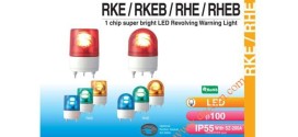 Đèn Quay Cảnh báo Patlite Φ100, Có Còi 90dB, Bóng LED Chip Siêu Sáng, IP55, RKEB