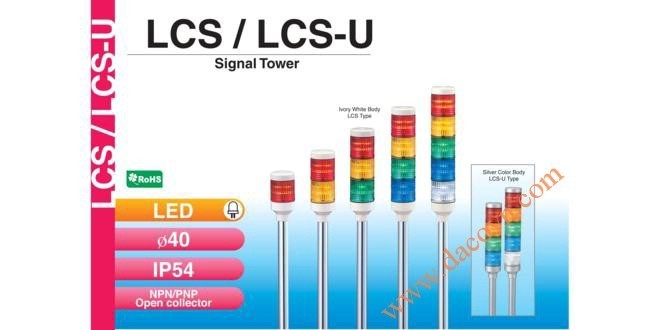 Đèn Tháp Tầng Cảnh báo Patlite, Bóng LED Φ40, Còi 85dB, IP54, LCS/LCS-U