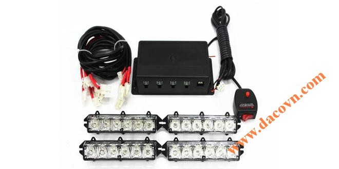 Đèn LED gắn dưới nắp ca pô hút gió xe ô tô LED-4-6H, 4 cụm LED 6 bóng